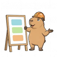 Pudge presenting at a display board